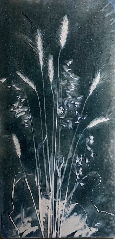 Teal Wheat & Grasses